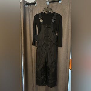 Kid’s Black Cherokee Snow Bibs with thermals